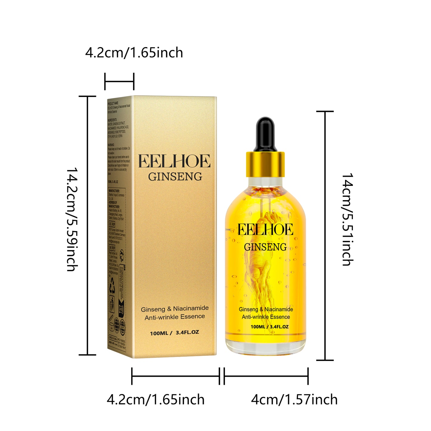 EELHOE Ginseng Essence Facial skin moisturizing eye area delicate elasticity rejuvenating serum