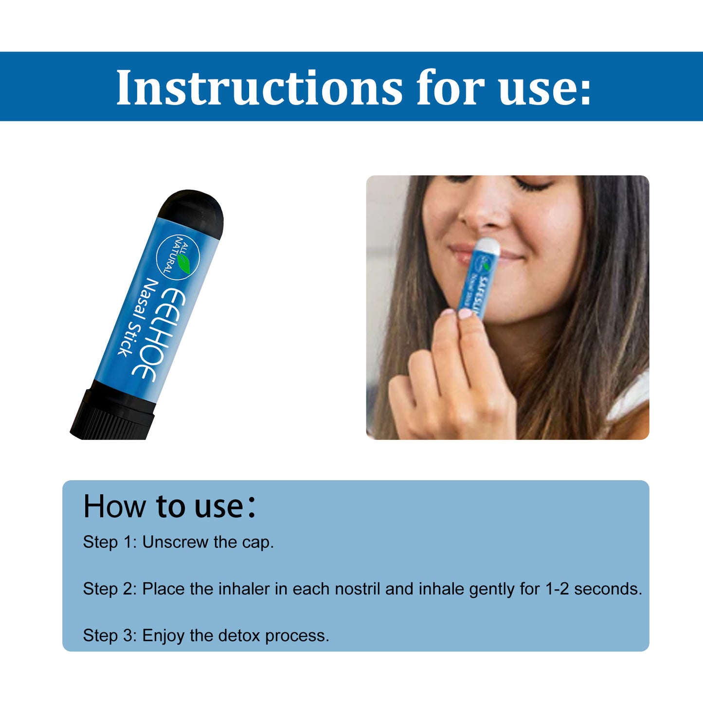 EELHOE Slimming Nasal Tube Body Shaping, Abdominal Tightening, Thigh Muscle Cooling, Lifting Energy, Nose Beauty, Nose Clearing Tube