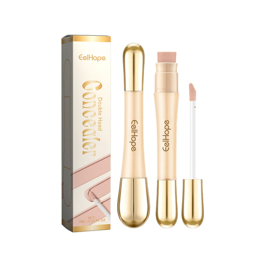 Eelhope Double-ended Concealer Stick（Brighten skin） Clear and Brightening Concealer Stick, Waterproof and Sweatproof, Three-Dimensional Contouring Concealer
