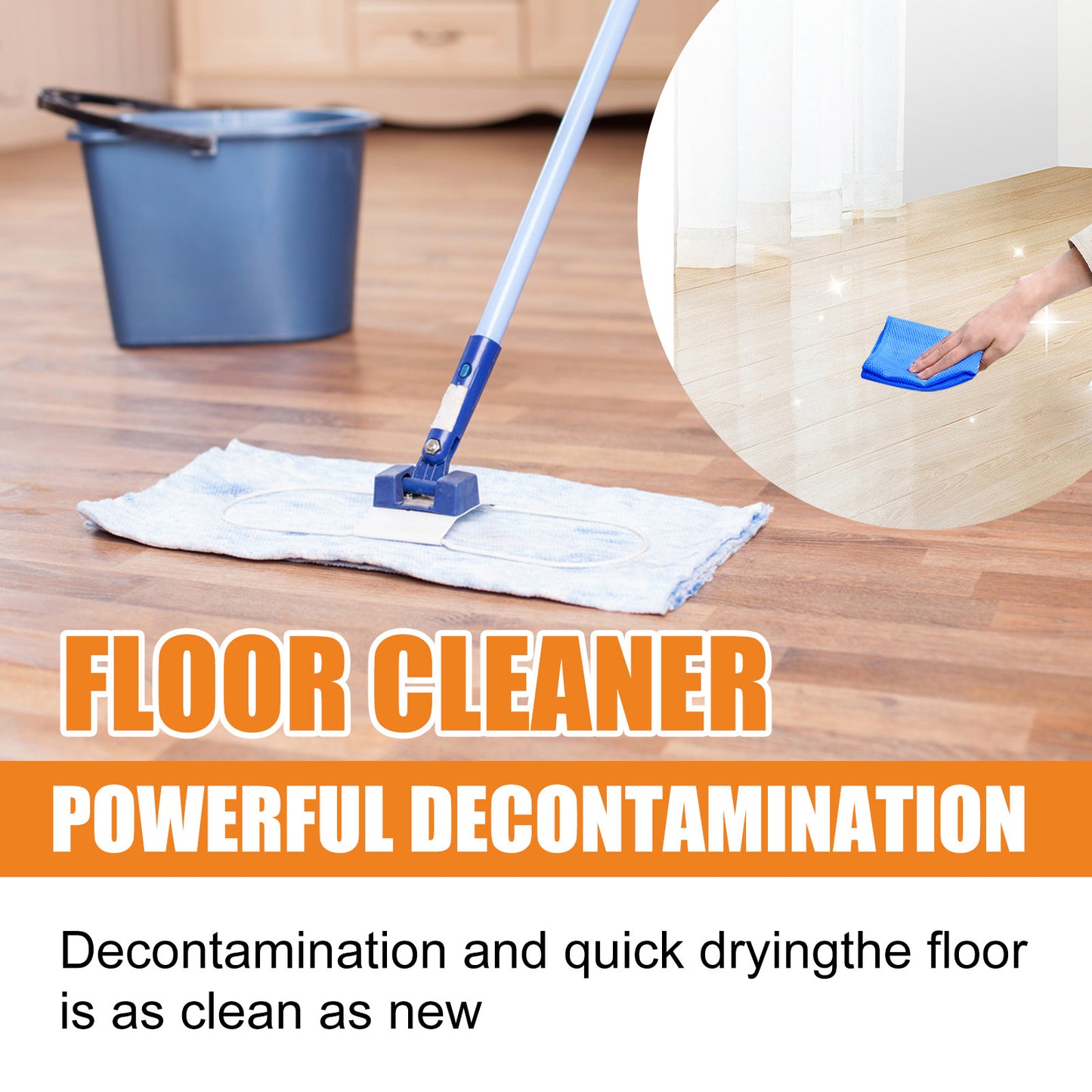 Jue-Fish Floor Cleaner Set Stain Removal and Descaling Wood Floor Cleaner Polishing and Brightening Tile Cleaner