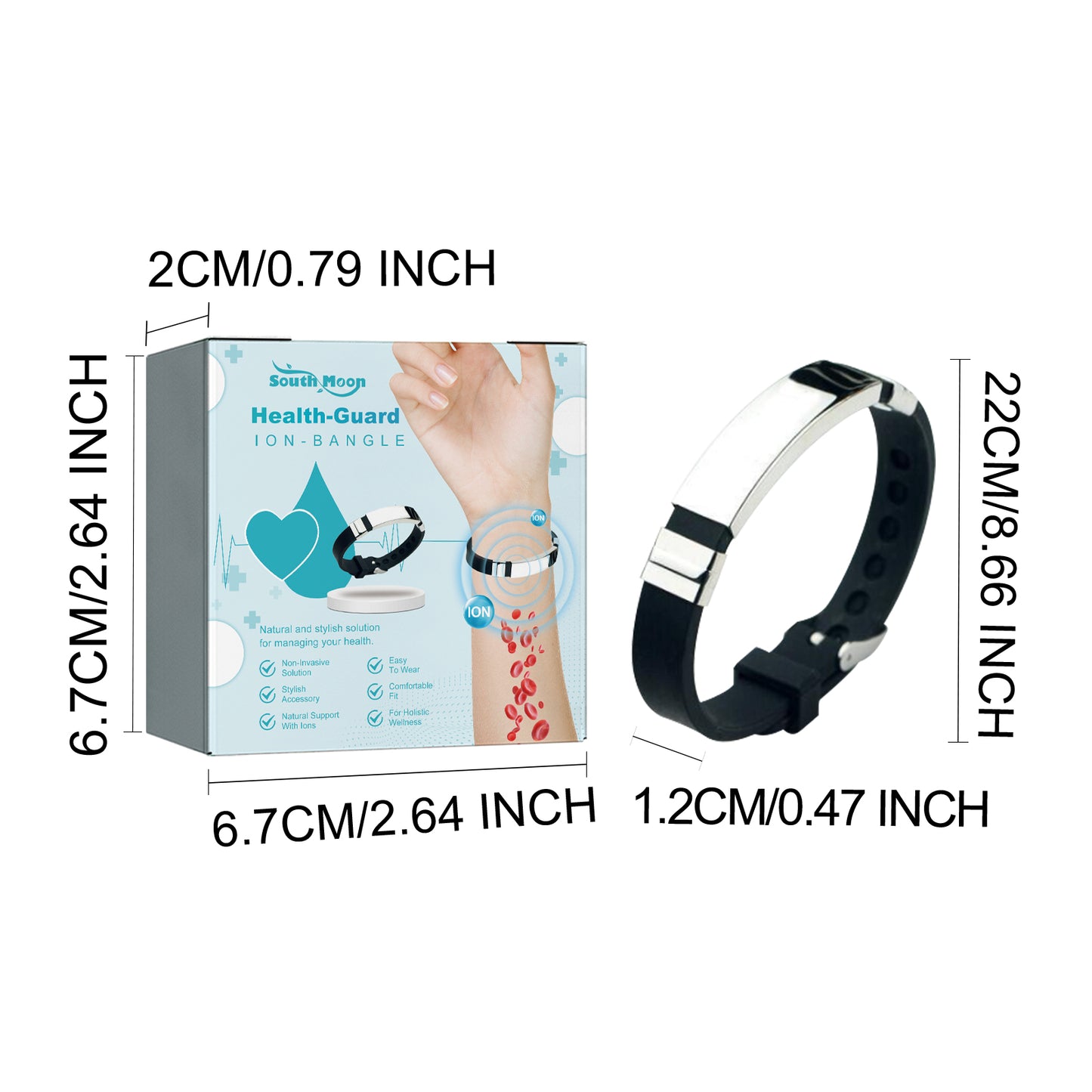 South Moon Ion Bracelet Firming Belly and Thigh Fat, Relieving Dizziness and Body Discomfort, Care Bracelet
