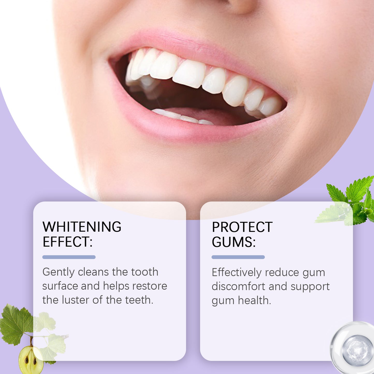 Oralhoe Purple Whitening Tooth Powder Gentle Oral Cleaning Care Fresh Breath Clean Care Teeth