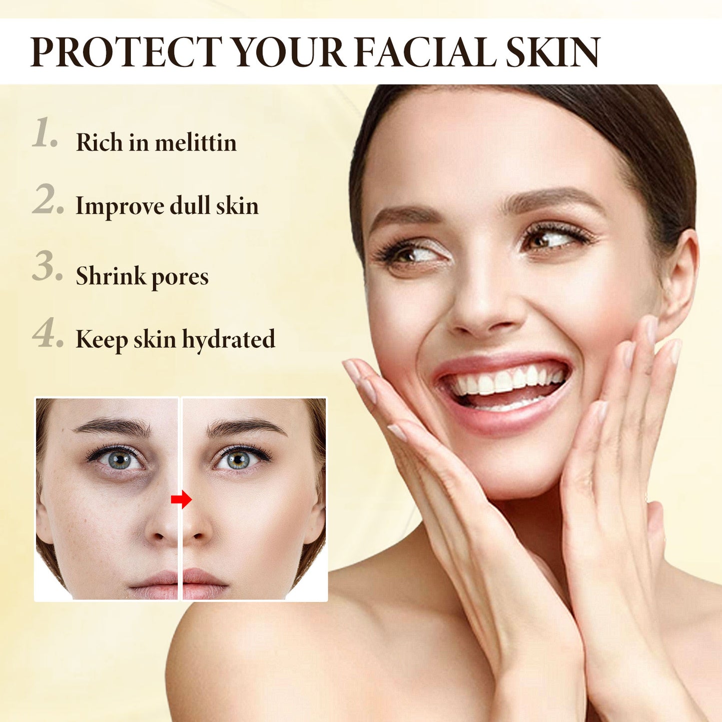 OUHOE Bee Venom Firming Cream Gentle Moisturizing Hydrating Nourishing Firming Skin Care Rejuvenating Cream