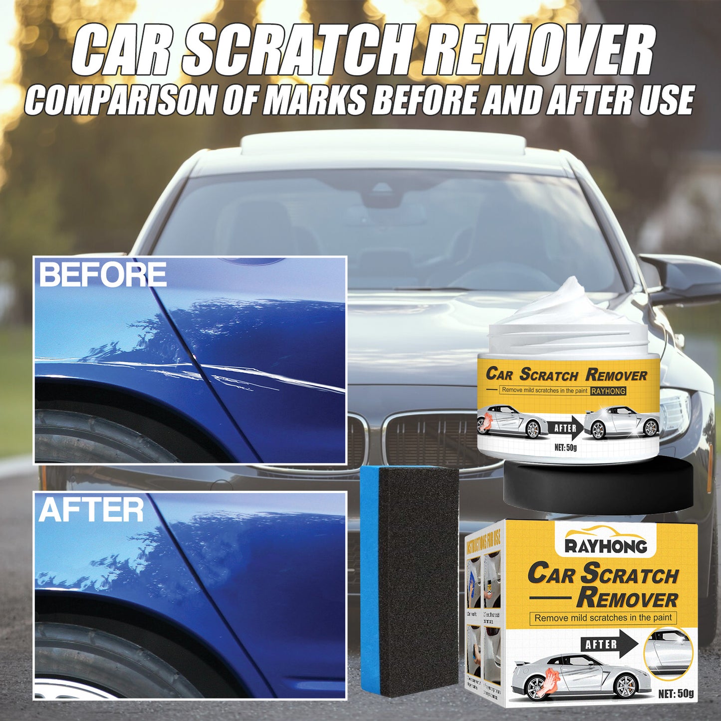 Rayhong Car Scratch Remover Car Paint Scratch Repair Paste Scratch Repair Maintenance Agent