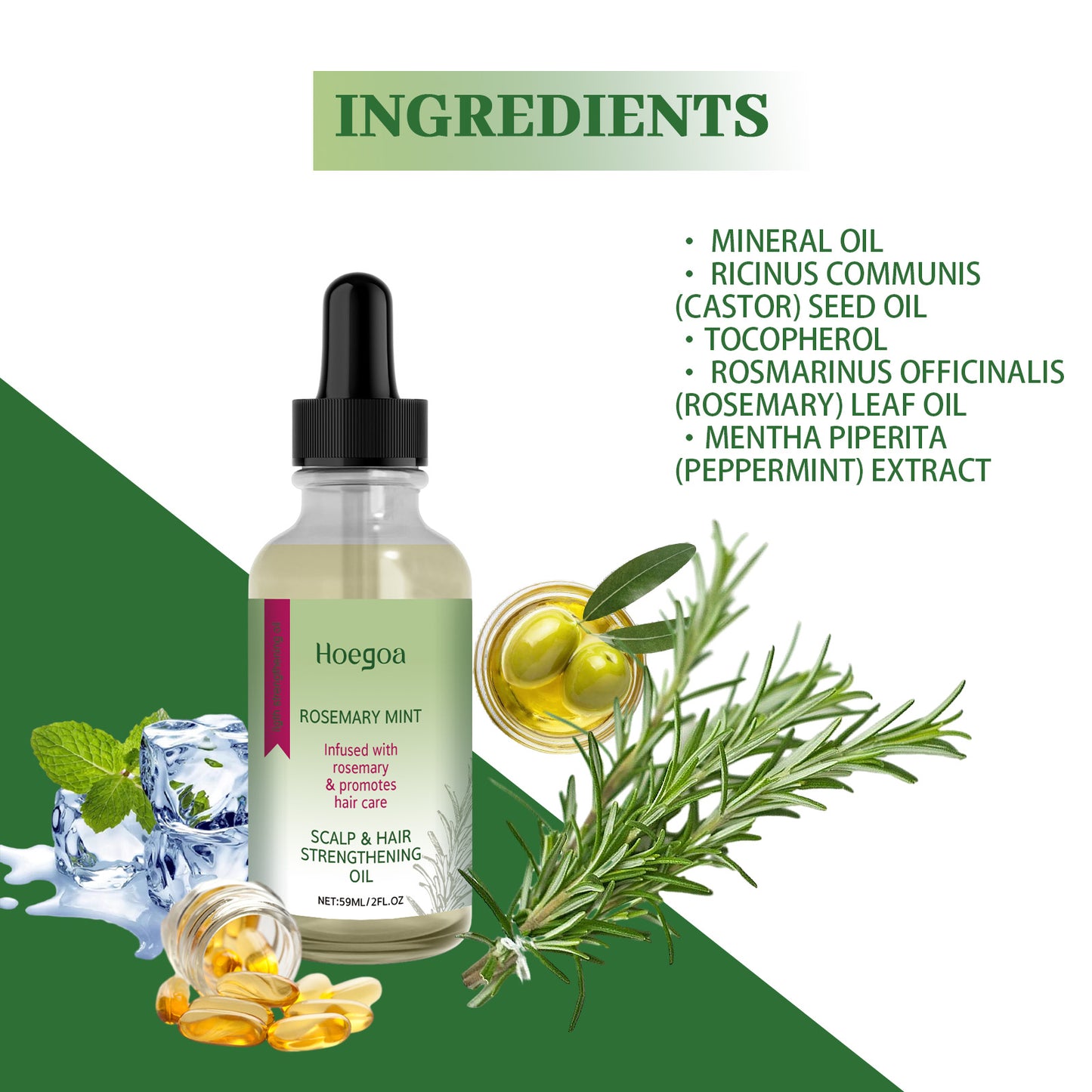 Hoegoa Rosemary Hair Treatment Oil Thick hair, smooth hair, dry and damaged hair care