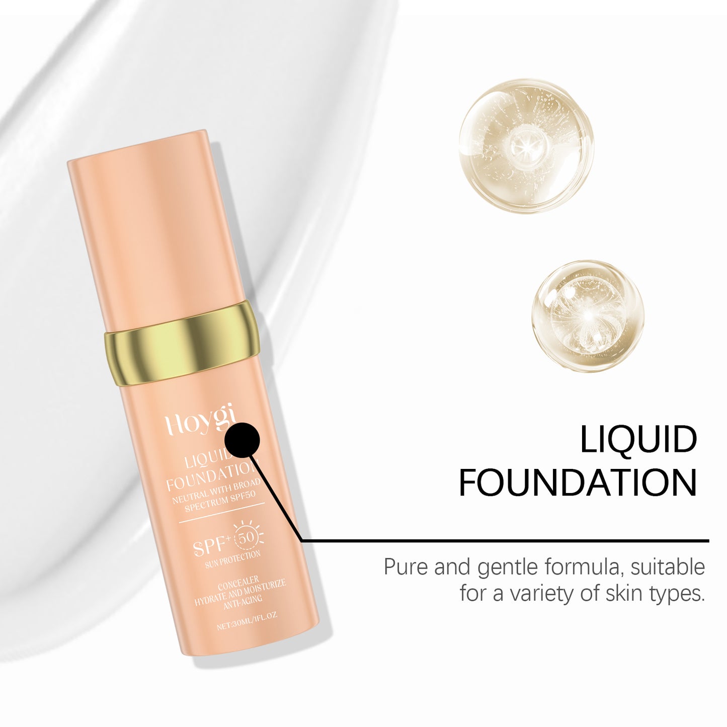 Hoygi Temperature Changing Concealer Foundation Moisturizing, refreshing, lightweight, non-cakey concealer, hydrating, long-lasting foundation