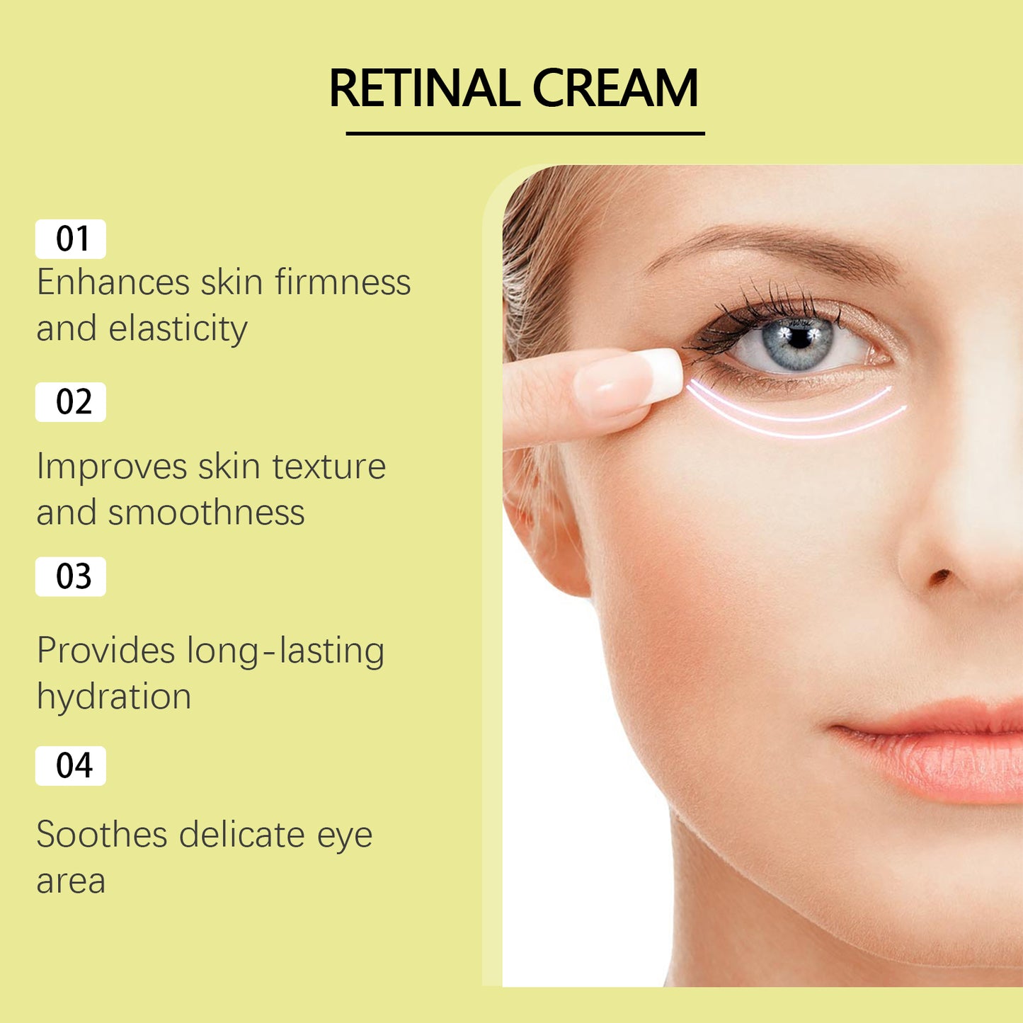 Hoygi Retinol Firming Eye Cream Gentle Care Nourishing Eye Skin Elastic Moisturizing Eye Cream