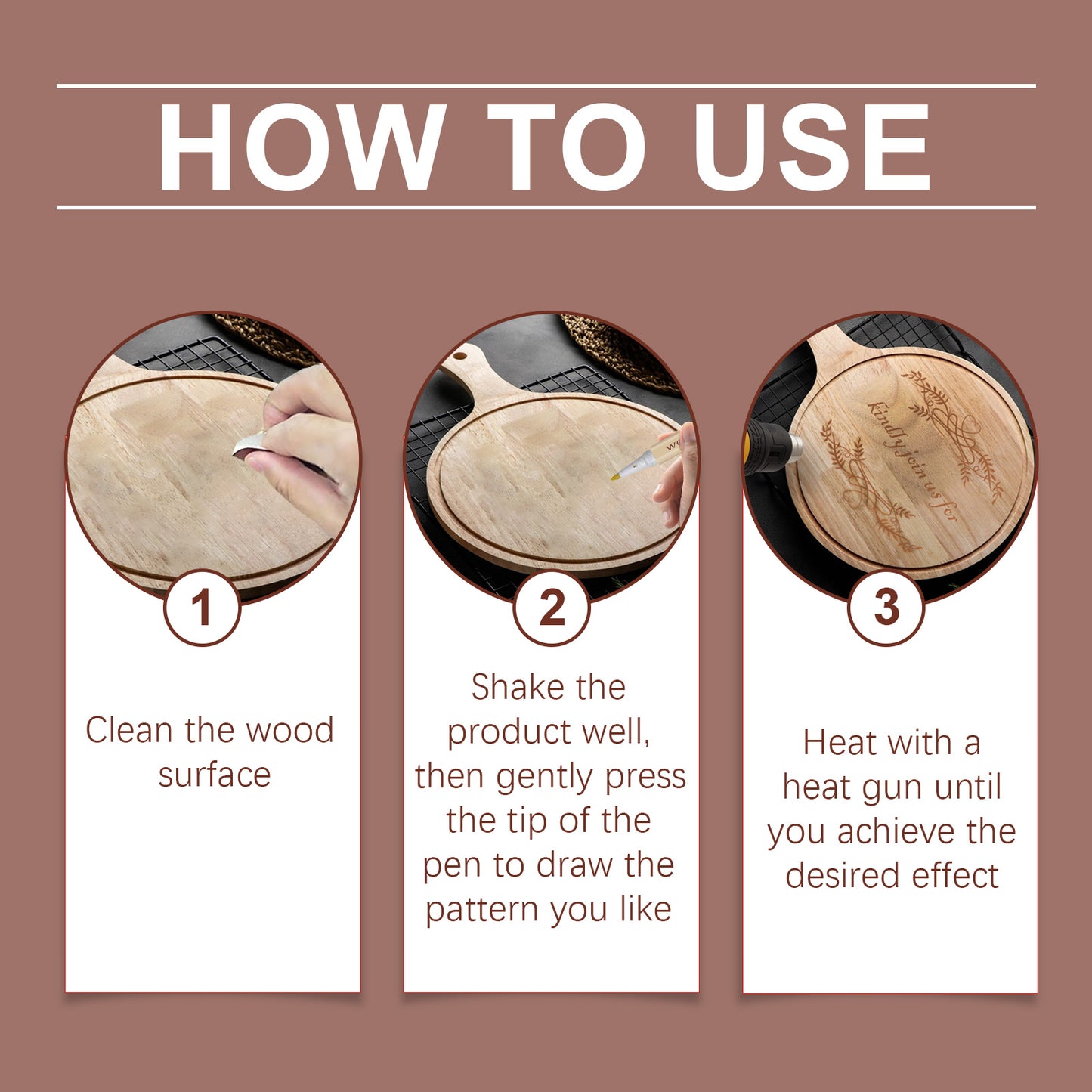 Jue-Fish Woodworking Burning Pen Wooden Marking Pen for Children's Crafts DIY Design Burning Pyrography Pen