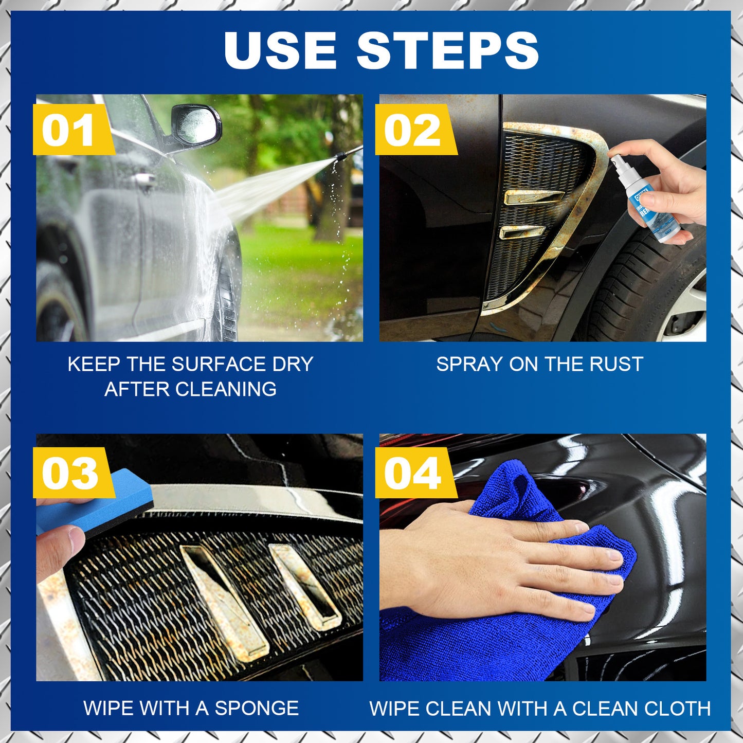 OUHOE Car Iron Powder Rust Removal Spray Anti-rust Rust Remover Car Supplies Stain Removal Rust Remover Cleaning Supplies