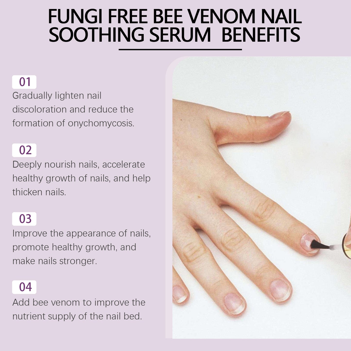 Ximonth Bee Venom Onychomycosis Treatment Solution Hand and Foot Nail Fungus Cleansing Nutritional Repair Brightening Thickening
