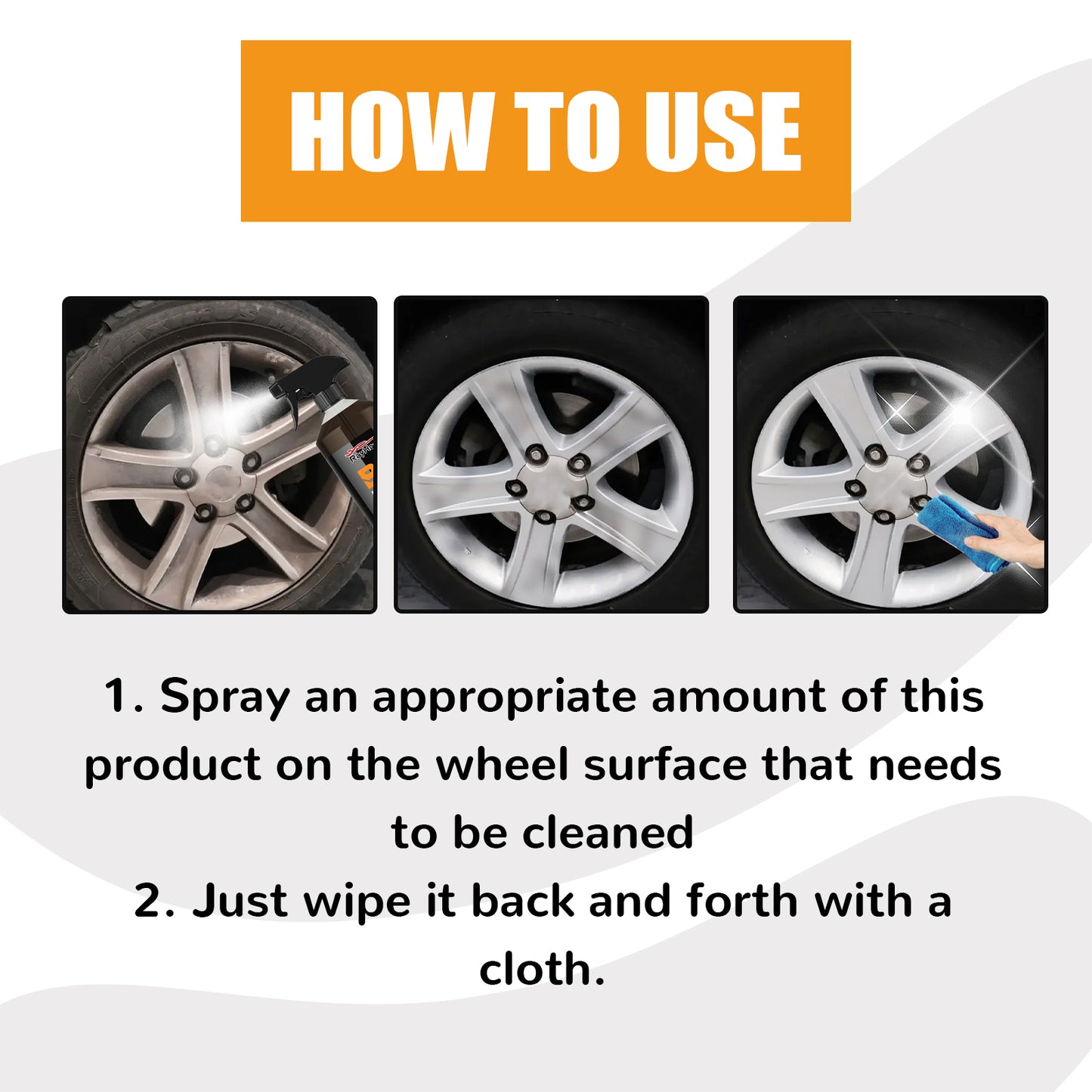 Rayhong Car Wheel Cleaner Car Tire Refurbishment Rust Removal Polishing Stain Cleaner