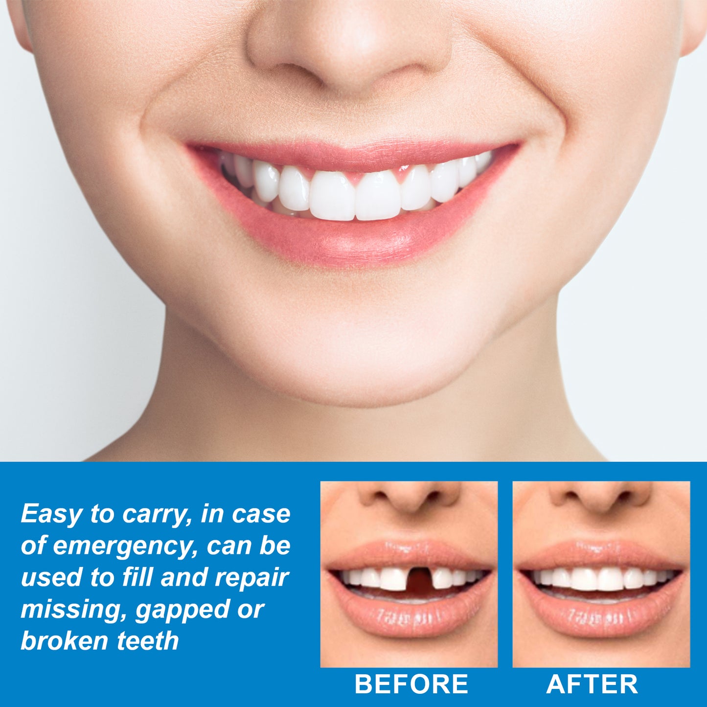 Jaysuing Temporary Tooth Repair Kit Halloween Makeup Teeth Modification Dentures Fill Teeth Gaps Cavities Teeth Gel