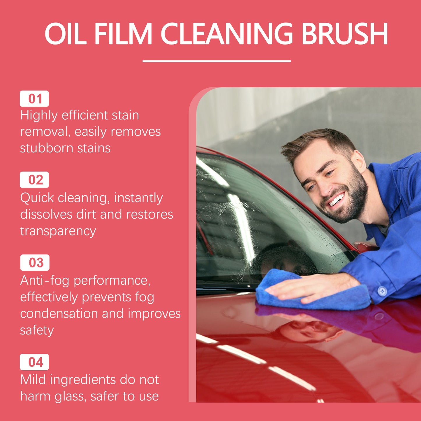 Homonth Car Windshield Cleaner Windshield Refurbishment Decontamination Cleaning Oil Film Cleaner