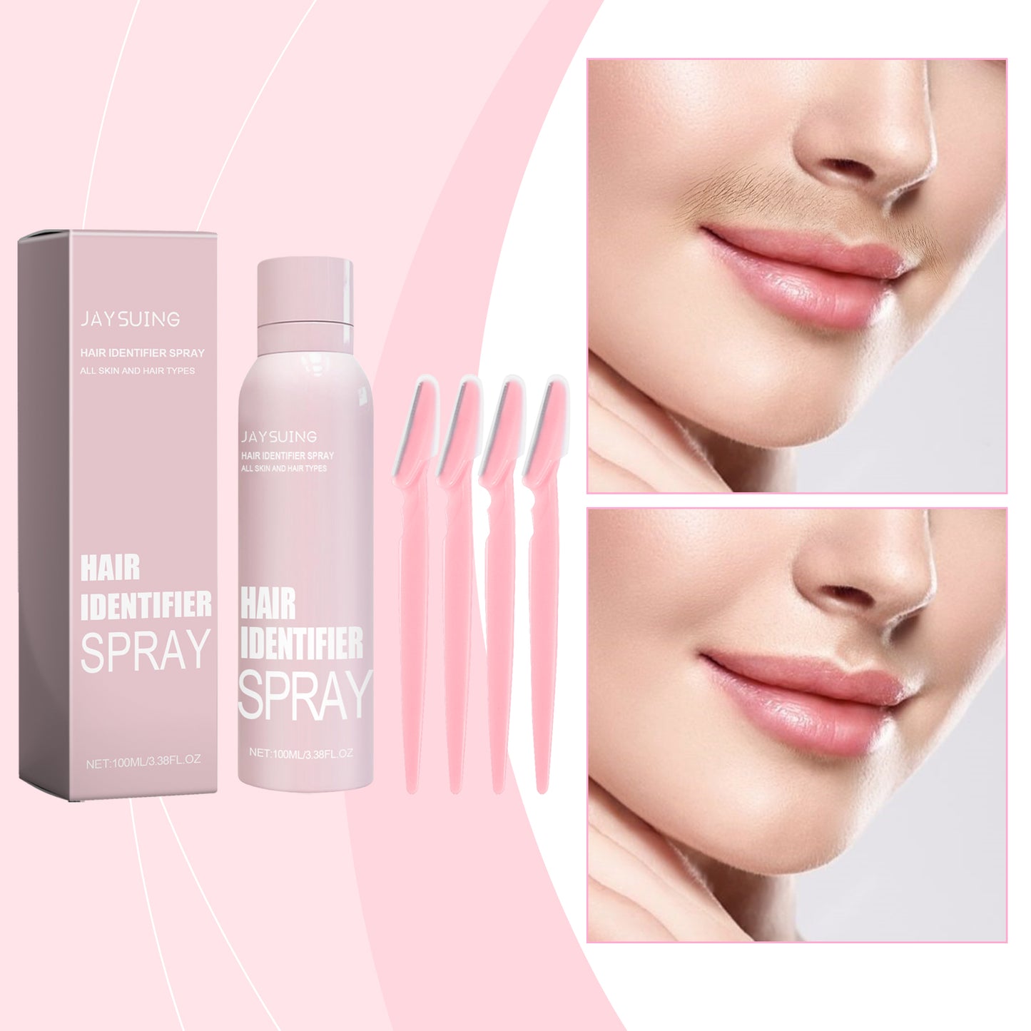 Jaysuing Facial Hair Removal Spray Easily Softens Hair Facial Skin Cleansing Gentle Hair Removal Spray