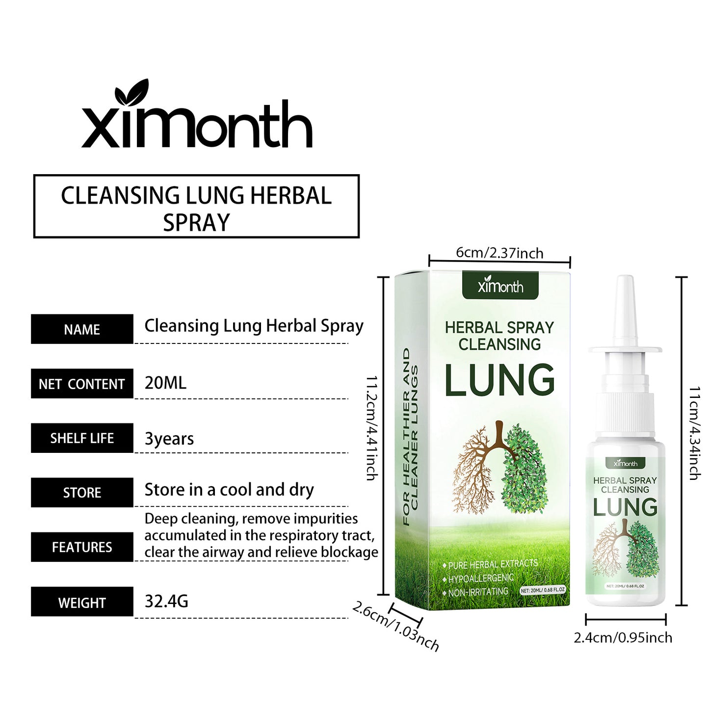 XIMONTH Herbal Nasal Spray Relieve nasal discomfort, nasal congestion, nasal cavity cleaning, nasal care spray