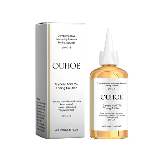 OUHOE Glycolic acid7%Moisturizing Toner，Remove Closed Comedones, Improve Skin Condition, Rejuvenate and Refresh Skin Essence