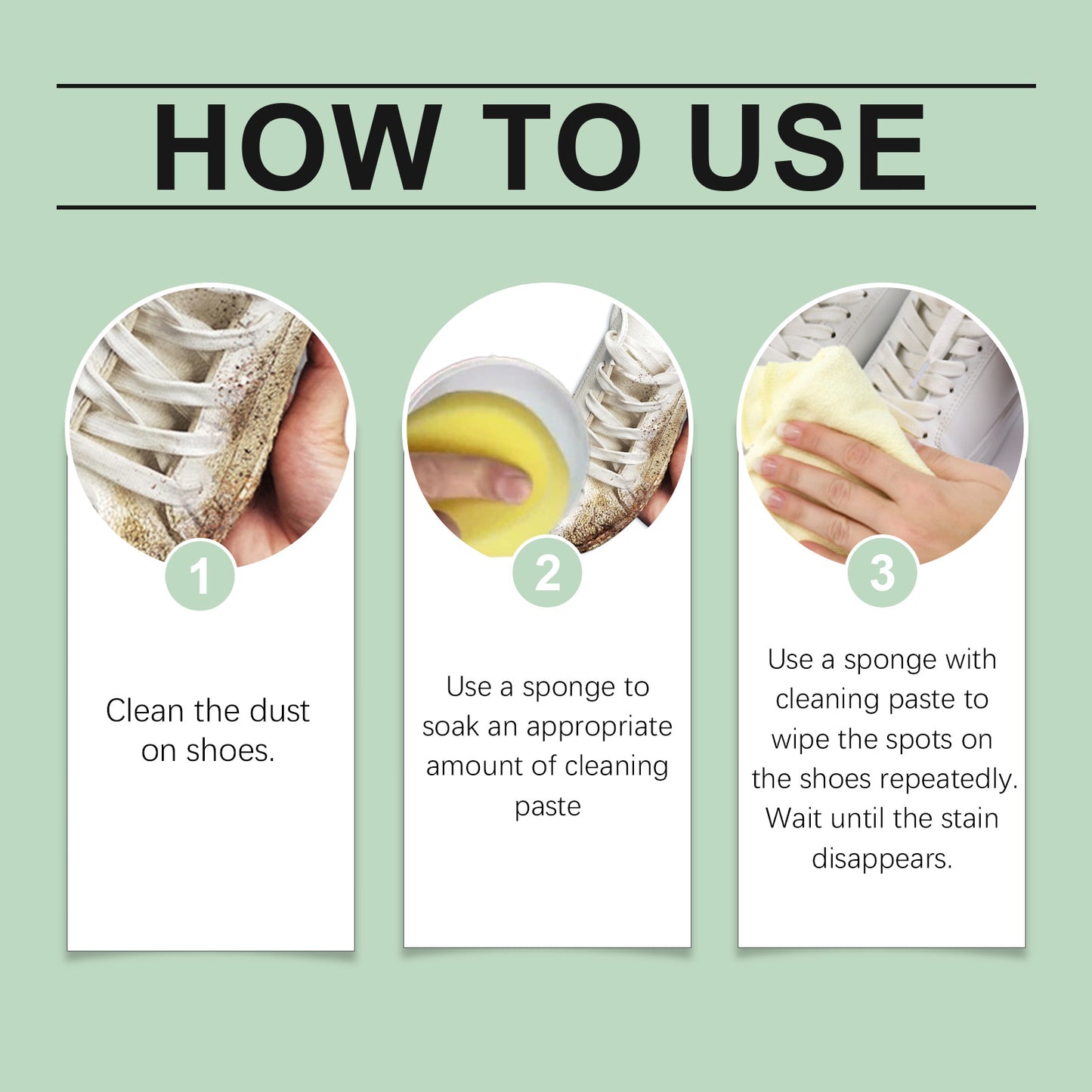 Jue-Fish White Shoe Cleaning Cream Portable Cleaning Cream for Leather Shoes, Leather Bags, and White Sneakers, No-Wash Maintenance