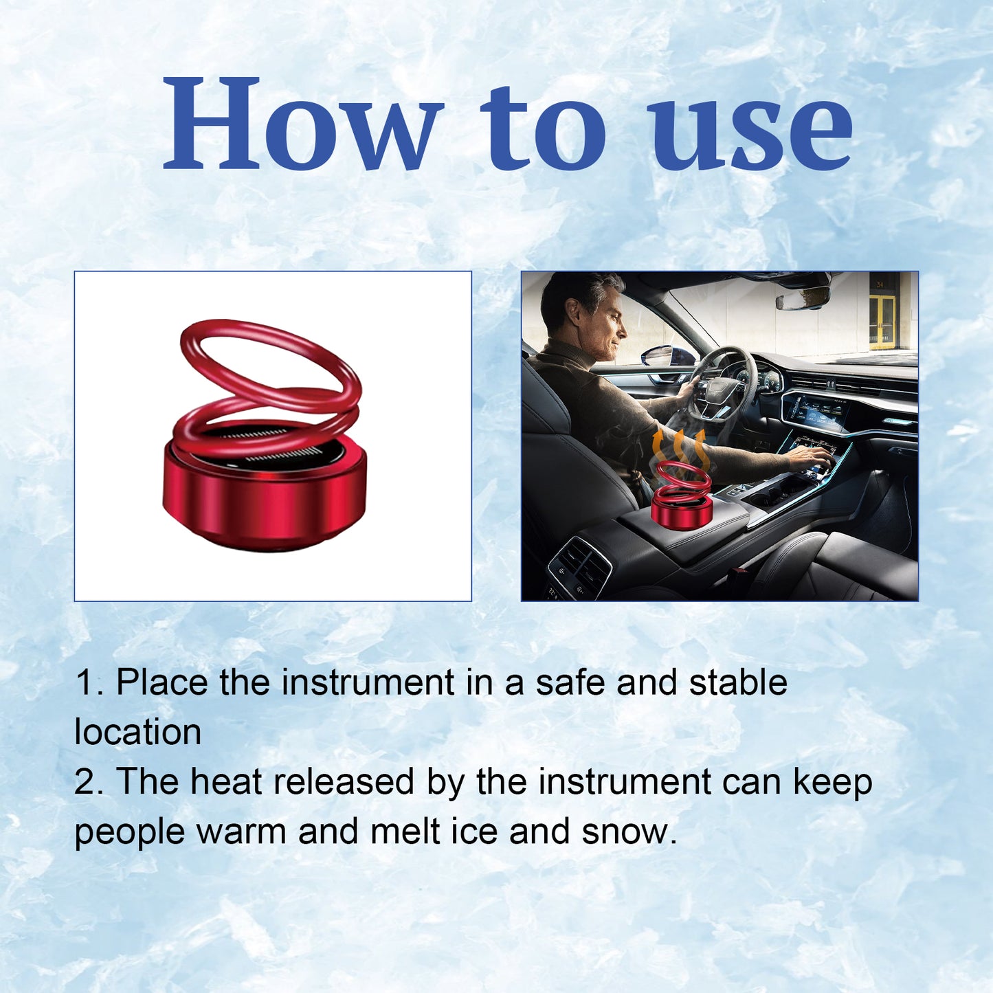 Homonth Portable Dynamic Molecular Heater Car Window Snow Removal Ice Removal Fog Removal Convenient Heater