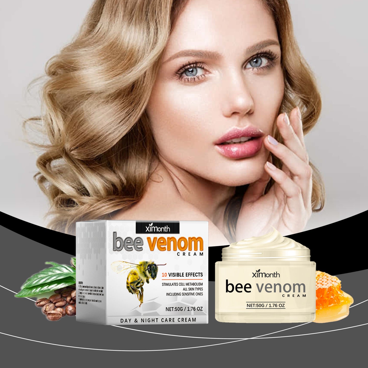 ximonth Bee Venom Anti-Wrinkle Firming Cream Facial skin moisturizing and hydrating cream for reducing fine lines and lifting skin tone