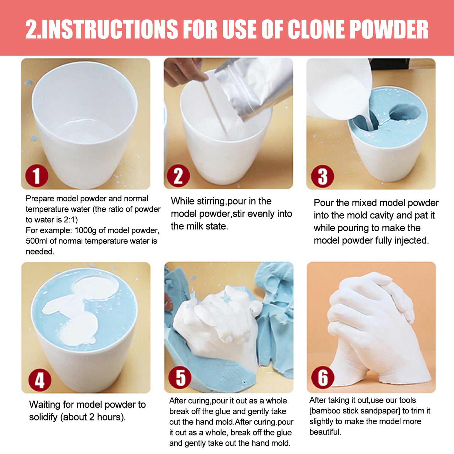 Jue Fish 3D 3D Hand Model DIY Making Clone Powder Print Model Mother's Day Valentine's Day Holiday Gift