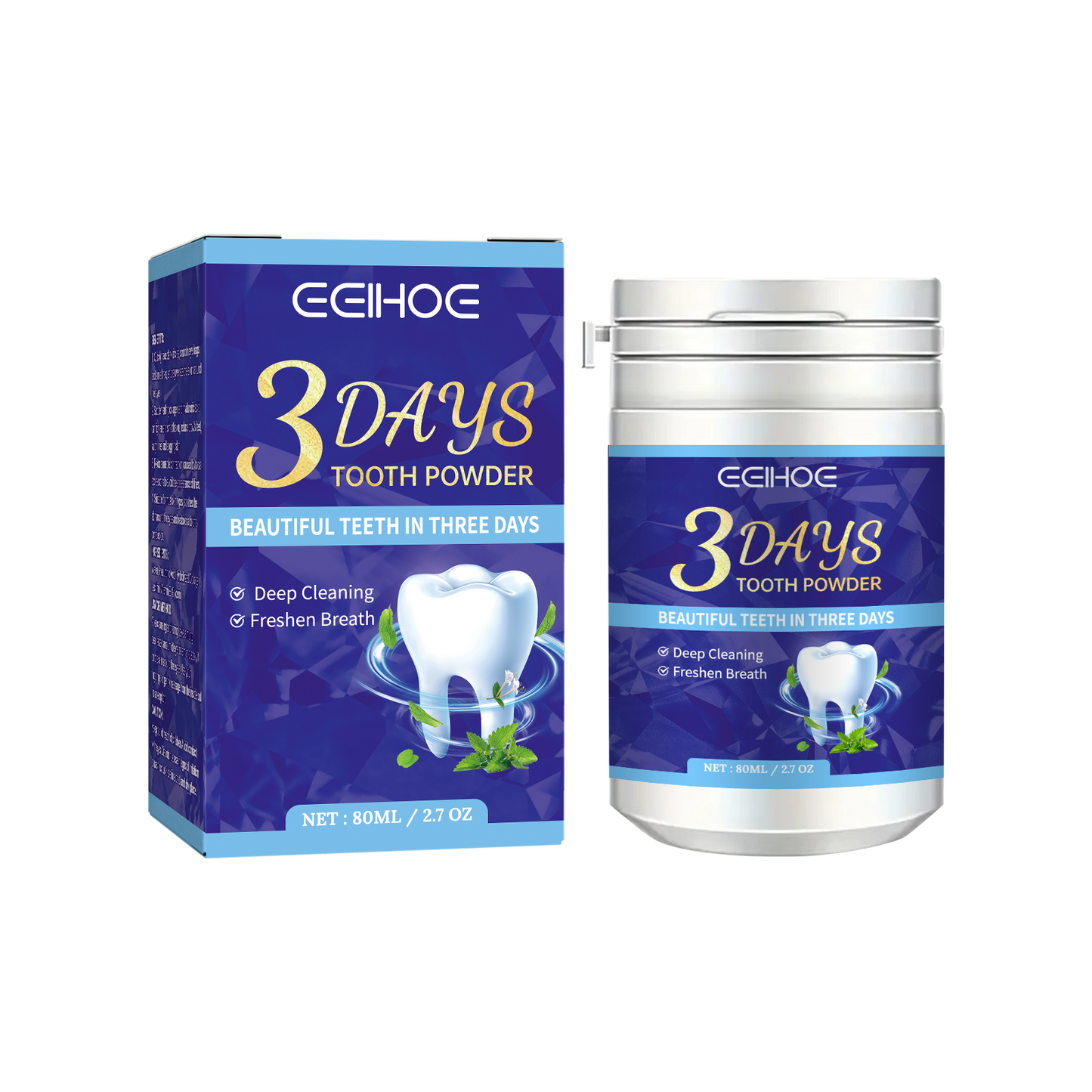 EELHOE Tooth Cleaning Powder Remove Tartar, Whiten Teeth, Clean Bad Breath, Freshen Breath, Teeth Cleaning Powder