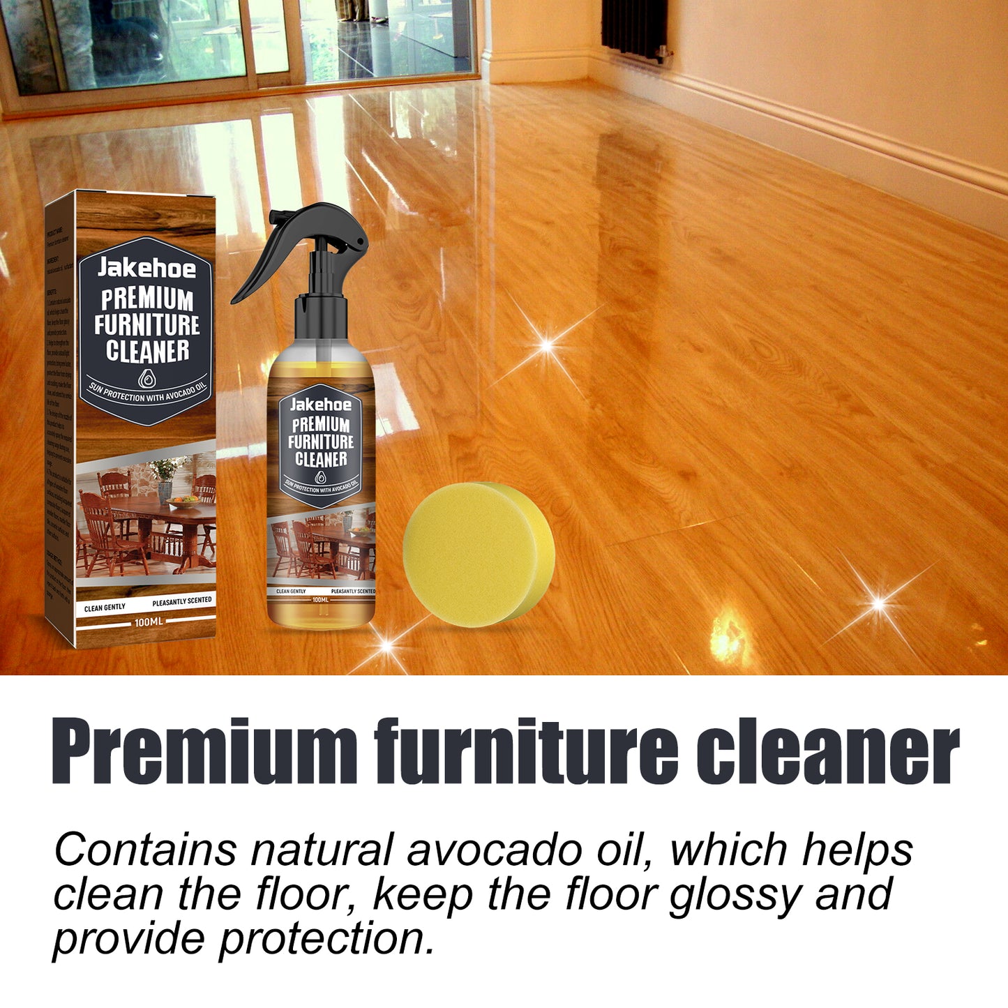 Jakehoe Floor Cleaner Wooden Floor Marble Floor Powerful Decontamination Brightening Polishing Cleaner