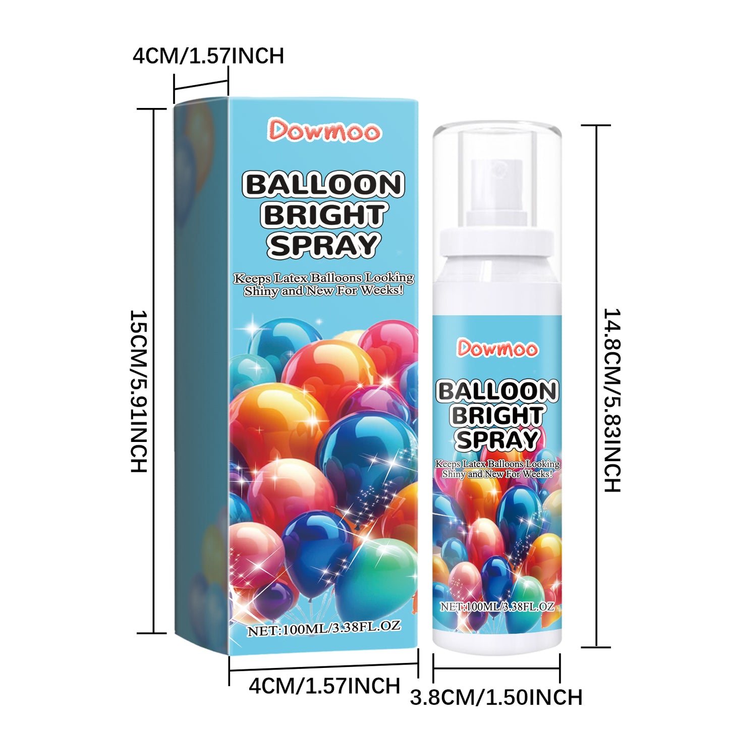 Dowmoo Balloon Highlight Spray Anti-oxidation maintains balloon appearance brightness enhances glossiness scene decoration