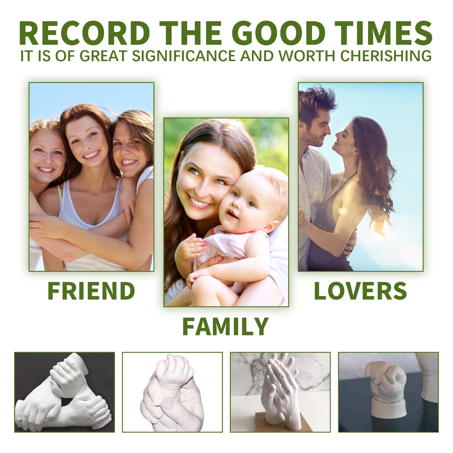 EELHOE Couple Hand Cloning Powder Infant and Toddler Three-Dimensional Hand and Foot Model Making Materials Valentine's Day Gift