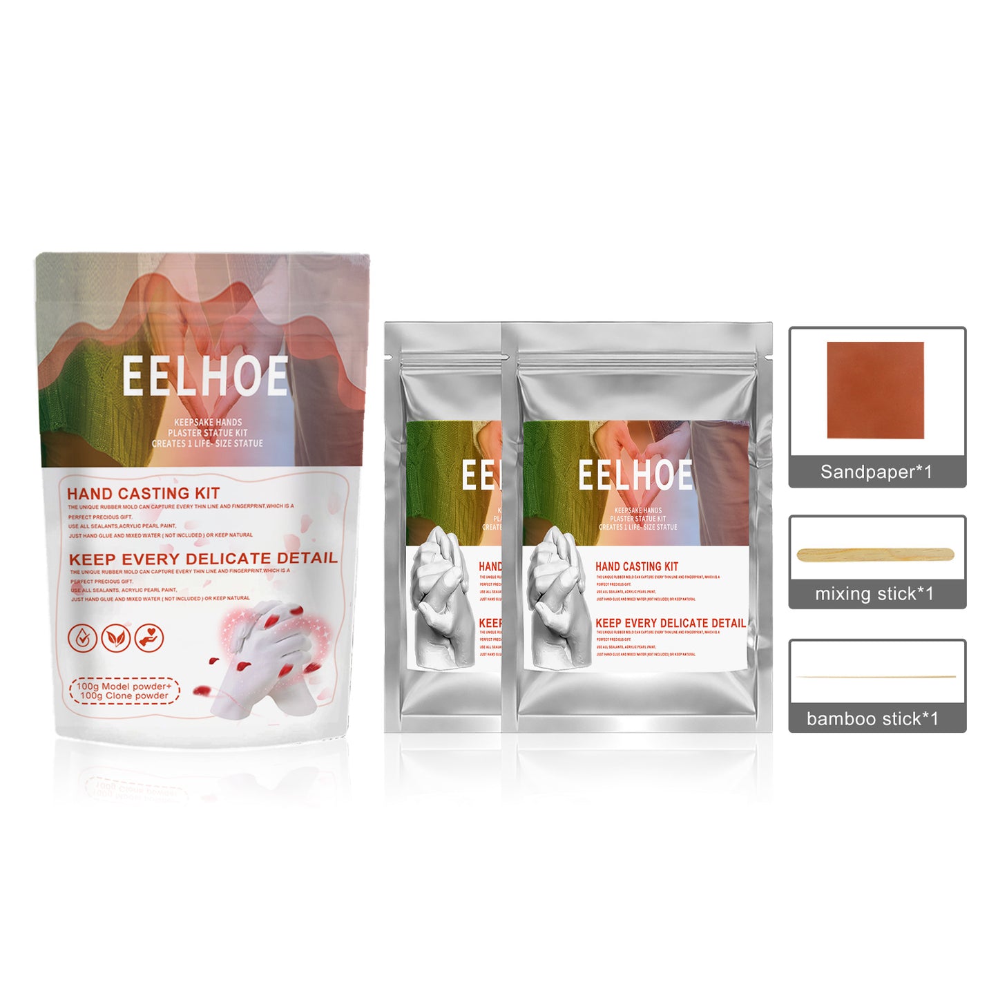 EELHOE Couple Hand Cloning Powder Infant and Toddler Three-Dimensional Hand and Foot Model Making Materials Valentine's Day Gift