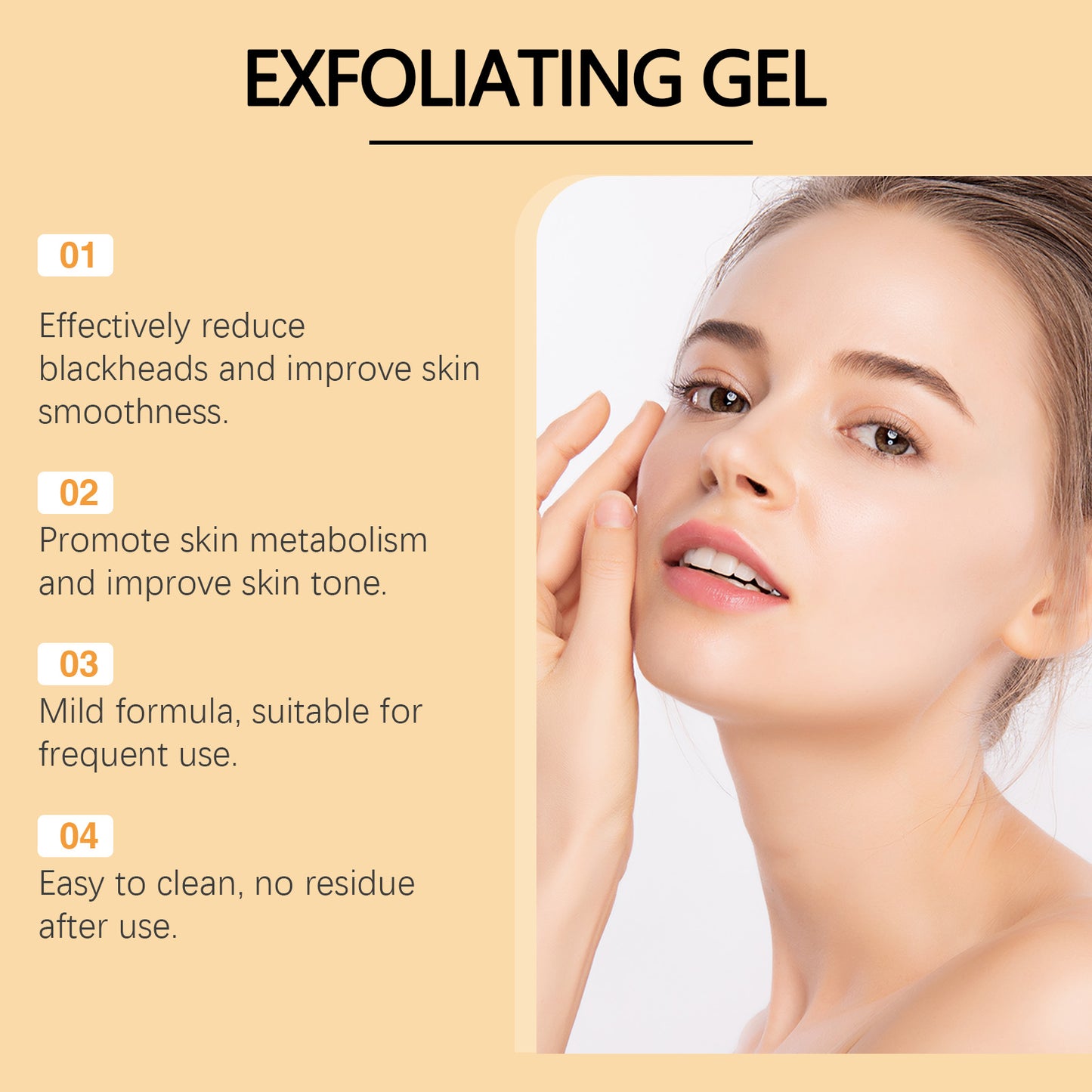 OUHOE Exfoliating Blackhead Gel Gentle Exfoliating Cleansing Gel Deep Purifying Pores Remove Blackheads Brighten Skin Tone