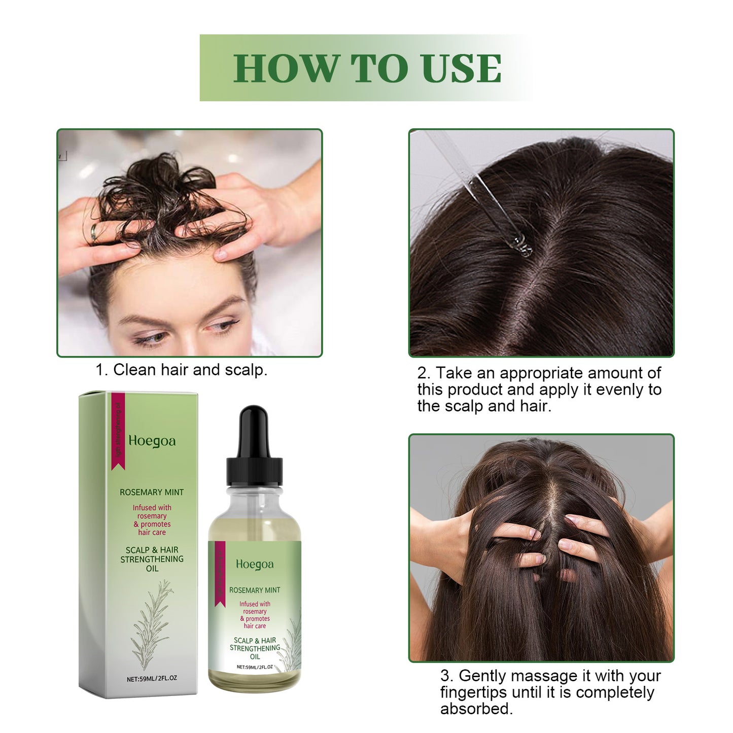 Hoegoa Rosemary Hair Treatment Oil Thick hair, smooth hair, dry and damaged hair care