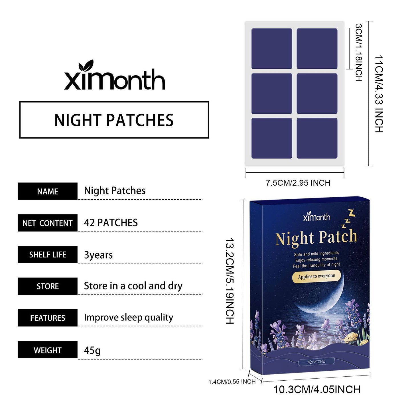 Ximonth Lavender Sleep Patch Night Care Sleeping Atmosphere Soft Fragrance Sleep Body Care Patch