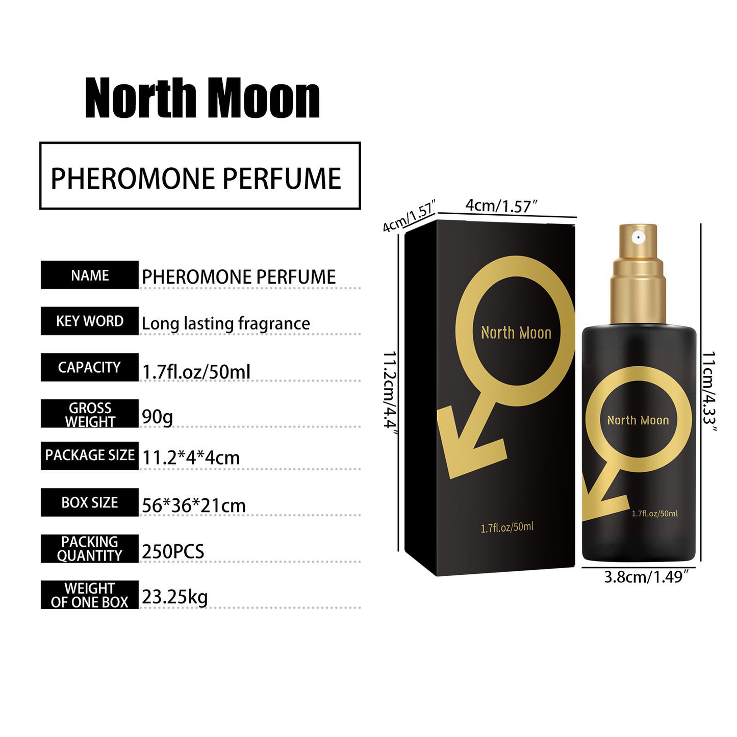 North moon Perfume Fresh Fragrance Deodorizing Long-lasting Niche Light Scent Couple Date Atmosphere Perfume