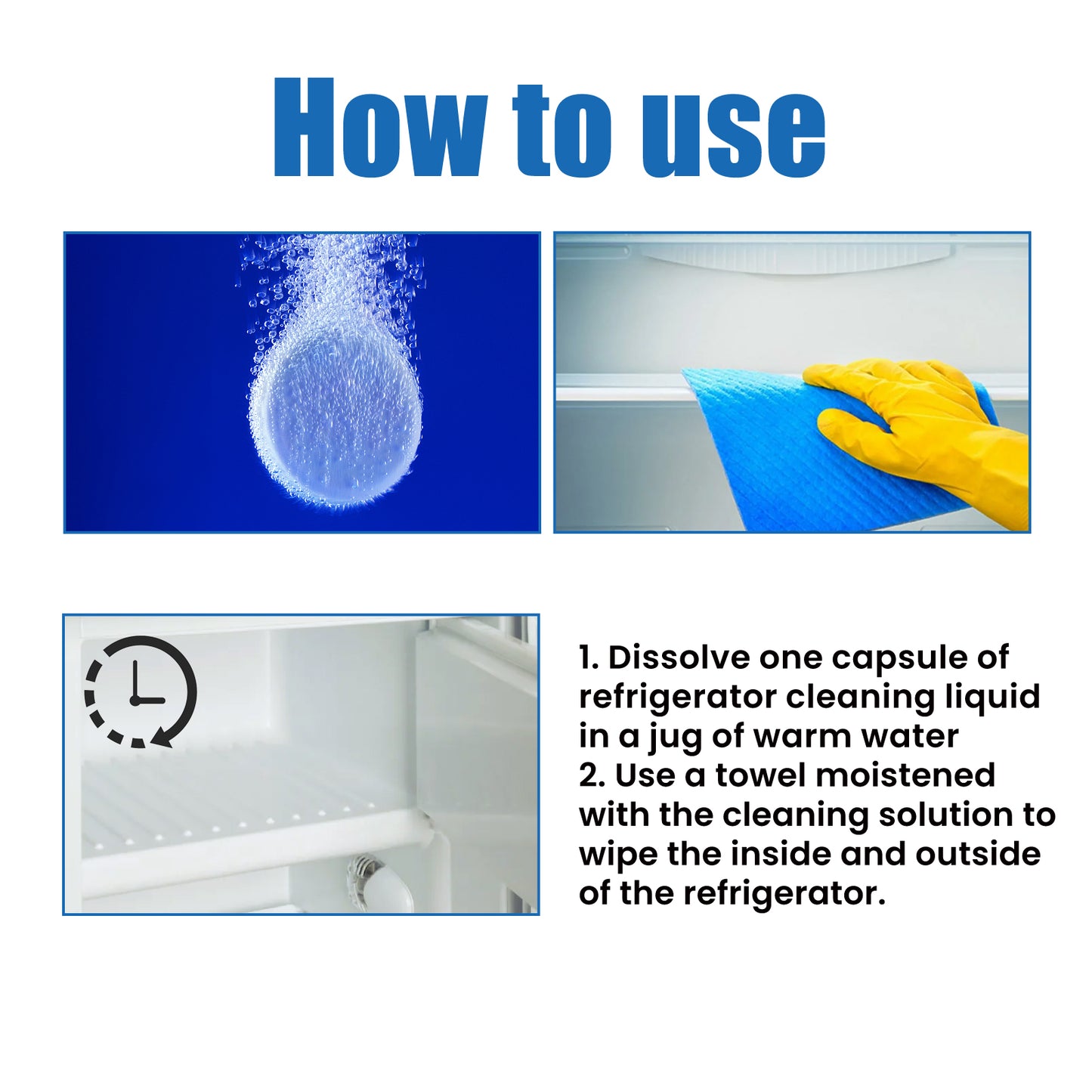 Jakehoe Refrigerator Cleaning Tablets Refrigerator Freezer Deep Cleaning Descaling Stain Removal Odor Removal Effervescent Tablets